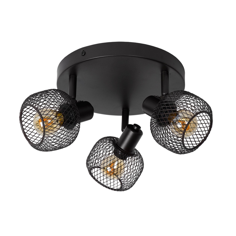 Lucide PlafondlampjeMaren 3-lichts zwart - 77978/13/30